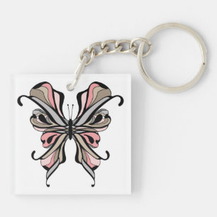 Openwork butterfly key ring