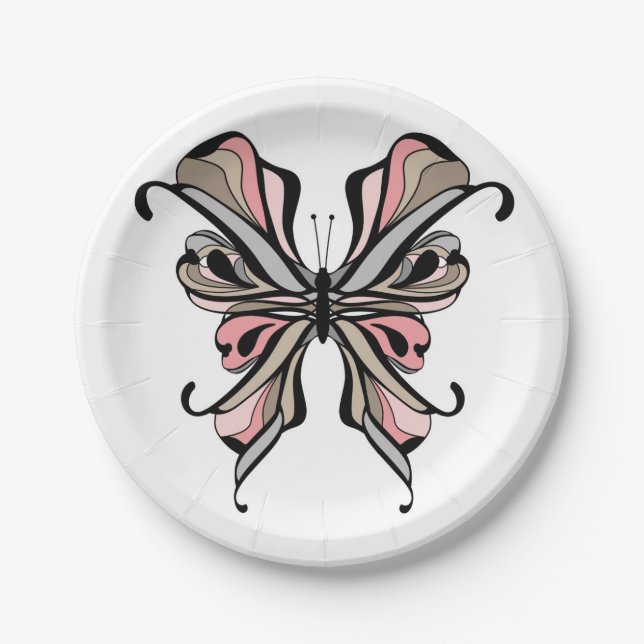 Openwork butterfly paper plate (Front)