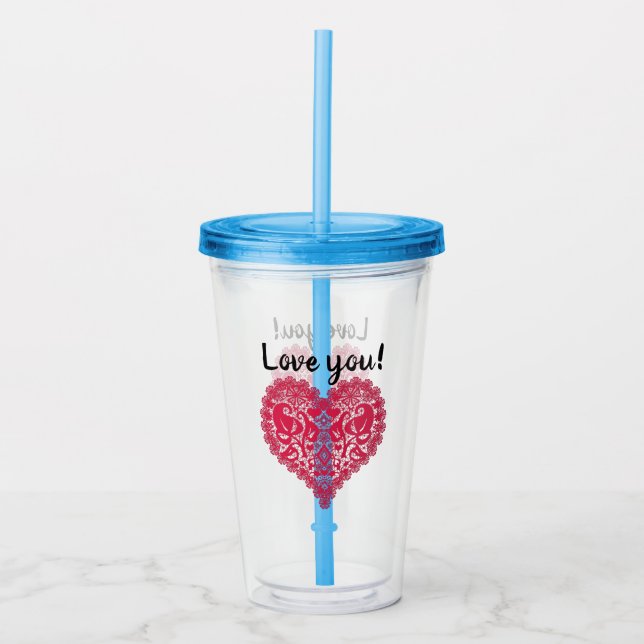 Openwork heart acrylic tumbler (Front)