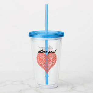 Openwork heart acrylic tumbler