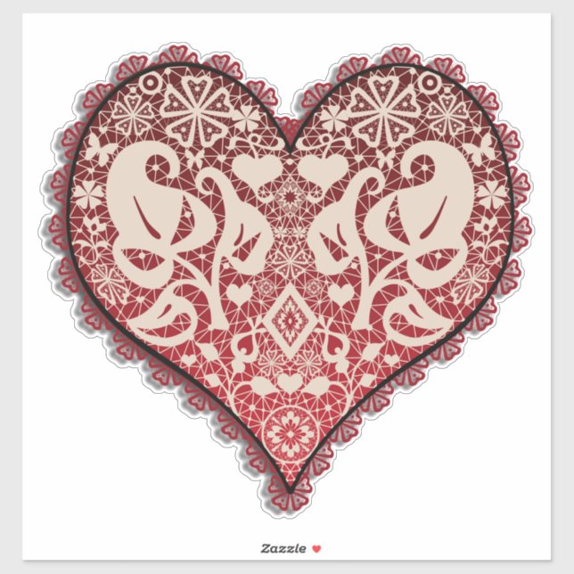Openwork heart, lace, heart, love, vintage (Sheet)