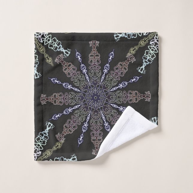 Openwork snowflakes on dark. wash cloth (Wash Cloth)