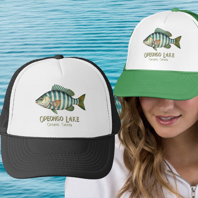 Opeongo Lake Ontario Canada nautical fish Trucker Hat (Creator Uploaded)