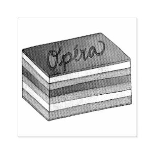 Opéra Cake French Pastry Patisserie Dessert Food Rubber Stamp