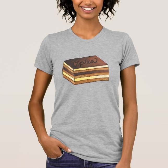 Opéra Cake French Pastry Patisserie Dessert Food T-Shirt (Front)