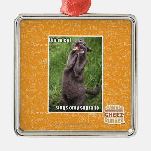 Opera Cat Metal Tree Decoration (Front)