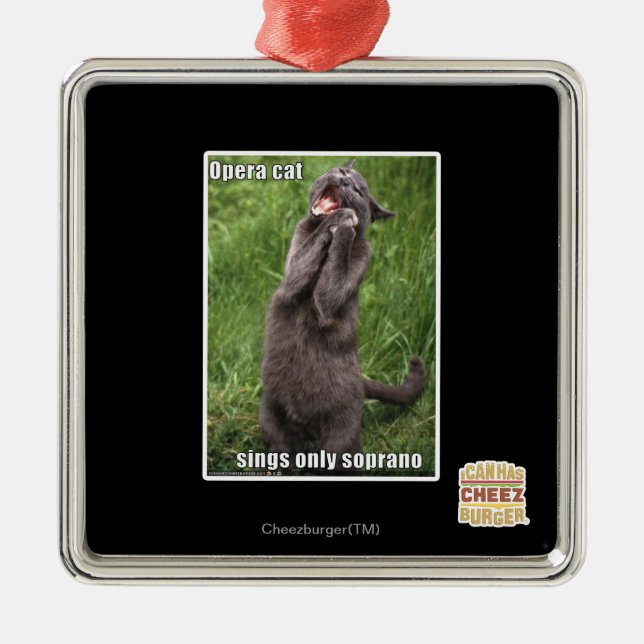 Opera Cat Metal Tree Decoration (Front)