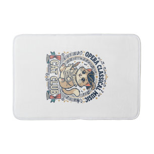Opera Classical Music Cat Cute Cat T-Shirt Design Bath Mat