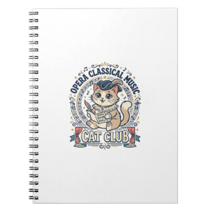 Opera Classical Music Cat Cute Cat T-Shirt Design  Notebook