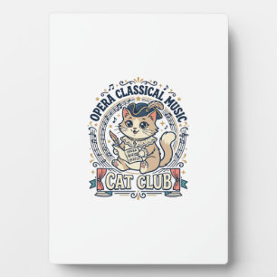 Opera Classical Music Cat Cute Cat T-Shirt Design  Plaque
