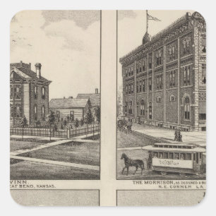Opera House and Residences in Kansas Square Sticker