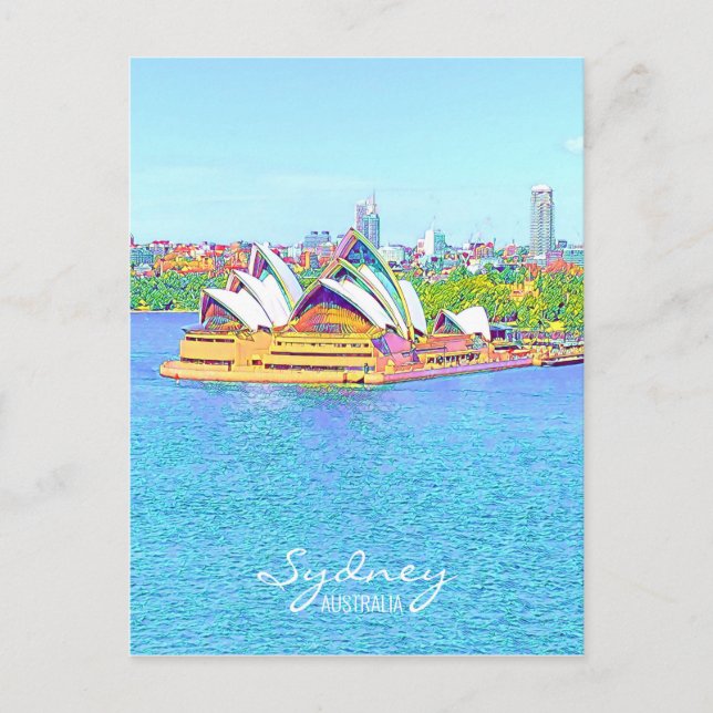 Opera House Sydney Harbour water view Postcard (Front)