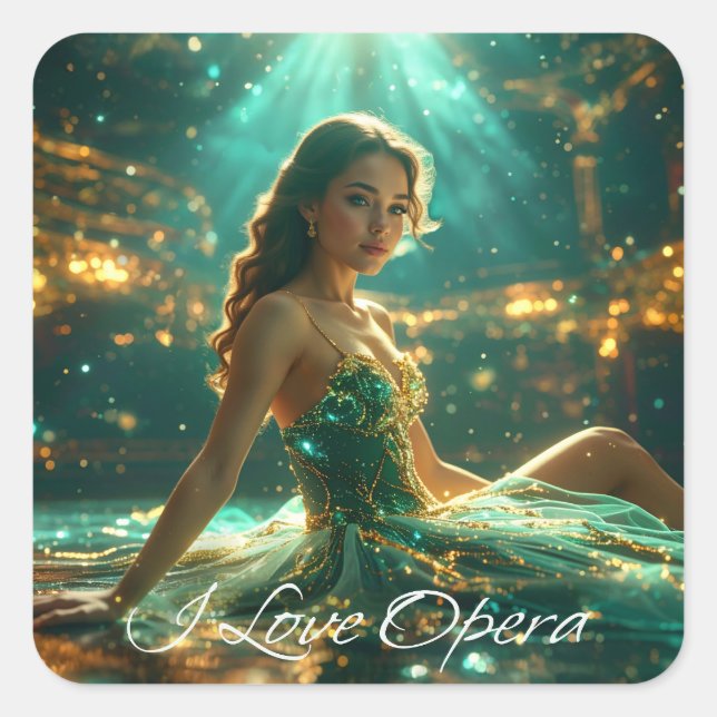 OPERA - I LOVE OPERA SQUARE STICKER (Front)