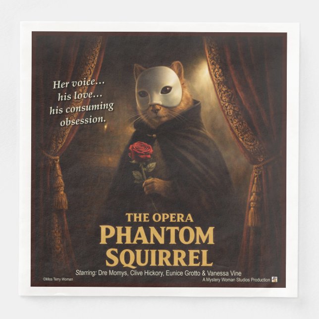 Opera Phantom Squirrel Parody Napkin (Front)