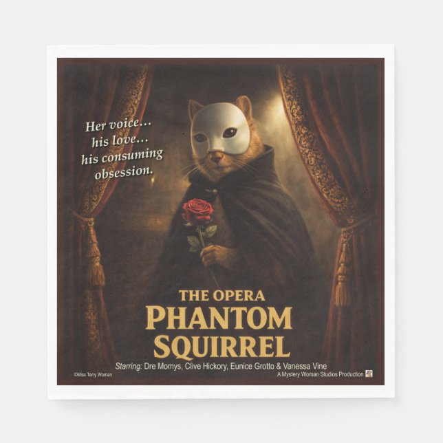 Opera Phantom Squirrel Parody Napkin (Front)