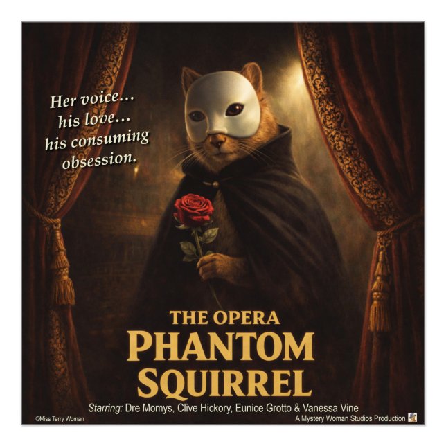 Opera Phantom Squirrel Parody Photo Print (Front)