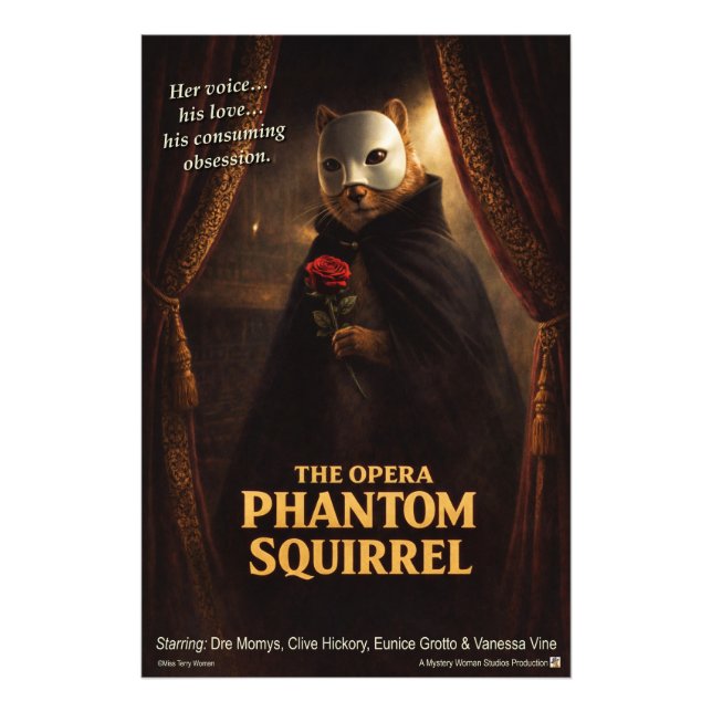 Opera Phantom Squirrel Parody Photo Print (Front)