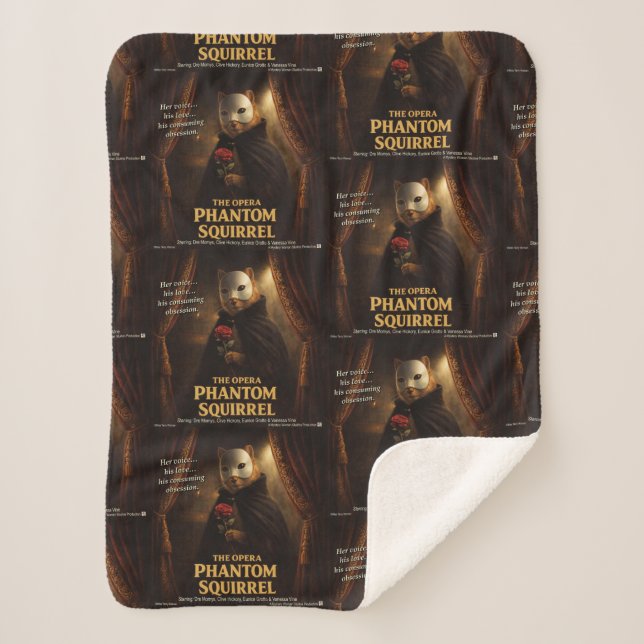 Opera Phantom Squirrel Parody Sherpa Blanket (Front)