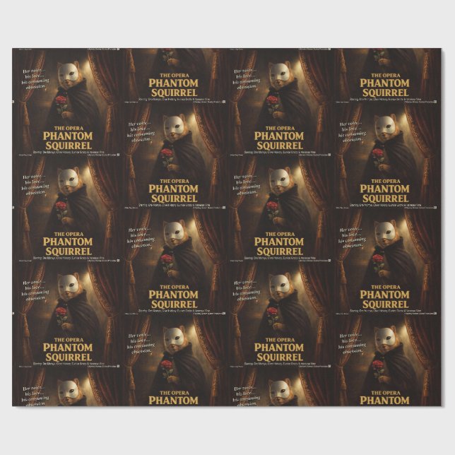 Opera Phantom Squirrel Parody Wrapping Paper (Flat)