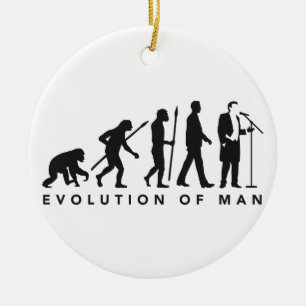 Opera singer evolution of man ceramic tree decoration