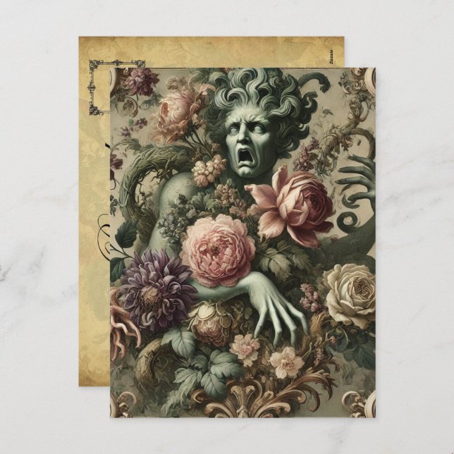 Operatic Opulence – Gothic Floral Baroque Holiday Postcard (Front/Back)