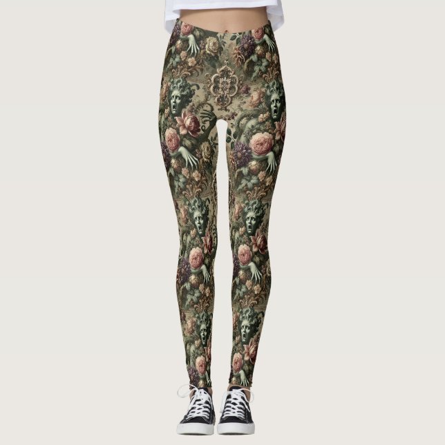 Operatic Opulence – Gothic Victorian Leggings (Front)