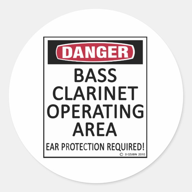 Operating Area Bass Clarinet Classic Round Sticker (Front)