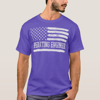 Operating Engineer American Flag Vintage T-Shirt
