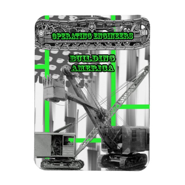 OPERATING ENGINEER CRANE OPERATOR SHOVEL VINTAGE MAGNET (Vertical)