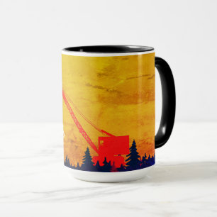 OPERATING ENGINEER MERRY CHRISTMAS ART RED YELLOW MUG