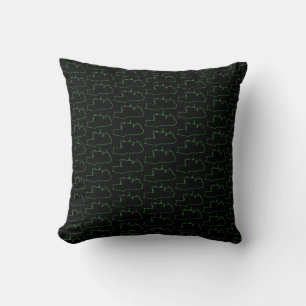 OPERATING ENGINEER NEON GREEN BULLDOZER ON BLACK CUSHION