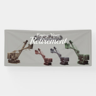 Operating Engineer Retirement Backhoe Shovel Banner