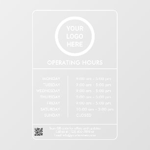 Operating Hours Business Logo QR Code Professional