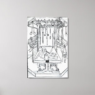 Operating table and surgical instruments, from 'Da Canvas Print