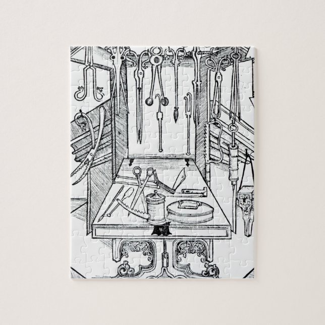 Operating table and surgical instruments, from 'Da Jigsaw Puzzle (Vertical)