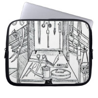 Operating table and surgical instruments, from 'Da