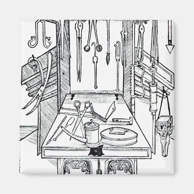 Operating table and surgical instruments, from 'Da Magnet (Front)