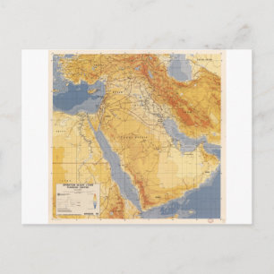 Operation Desert Storm Planning Map (1991) Postcard