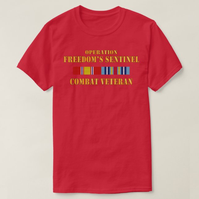 Operation Freedoms Sentinel OFS SVC Bar Combat Vet T-Shirt (Design Front)