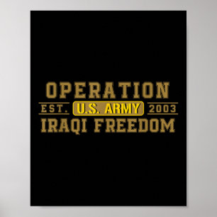 Operation Iraqi Freedom Oif Veteran Combat Us Flag Poster