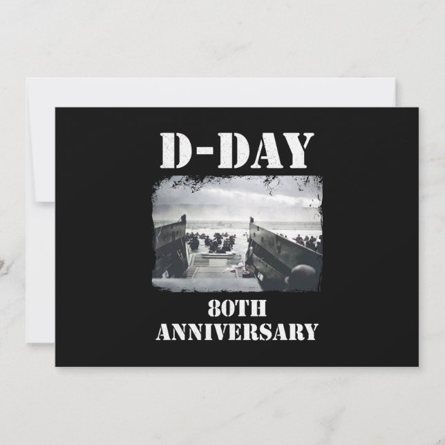 Operation Overlord 1944 D-Day 2024 Normandy Invitation (Front)