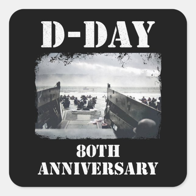Operation Overlord 1944 D-Day 2024 Normandy Square Sticker (Front)