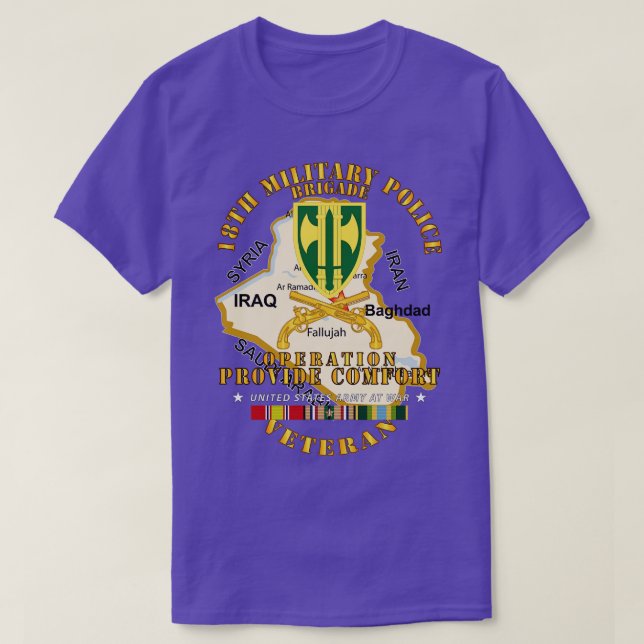 Operation Provide Comfort 18th MP Brigade w COMFOR T-Shirt (Design Front)