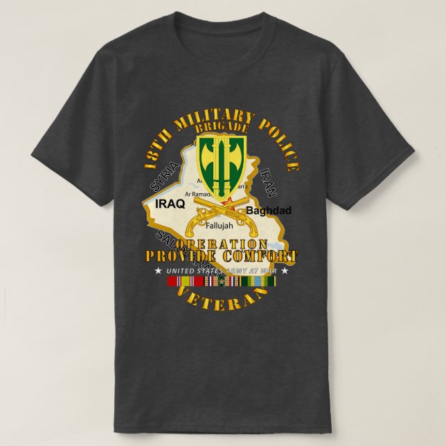 Operation Provide Comfort 18th MP Brigade w COMFOR T-Shirt (Design Front)