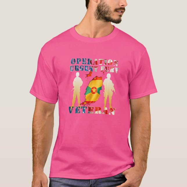 Operation Urgent Fury Combat Veteran Grenada T-Shirt (Front)