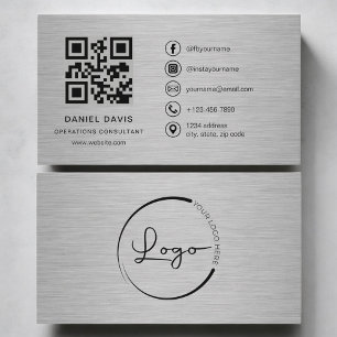 Operations Consultant Metal QR Code Business Card