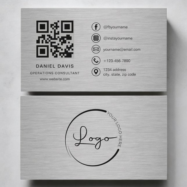 Operations Consultant Metal QR Code Business Card (Creator Uploaded)