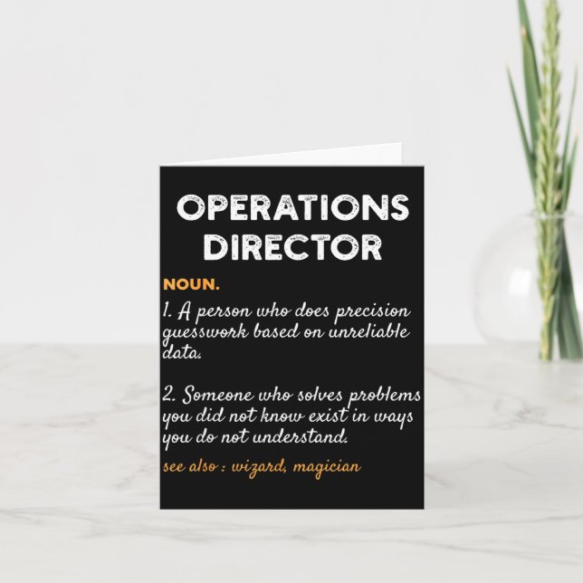 Operations Director Profession Funny Dictionary De Card (Front)