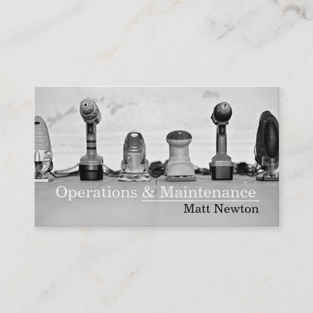 Operations Maintenance Handyman Construction Business Card (Front)