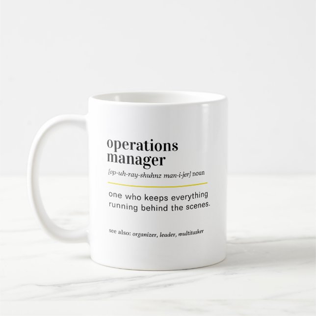 Operations Manager Definition Gift Coffee Mug (Left)